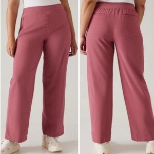 Athleta Brooklyn Heights High-Rise Wide-Leg Trousers Rose Pink (Fall 2023)